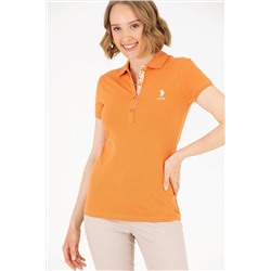 Kadın Kiremit Basic Polo Yaka Tişört