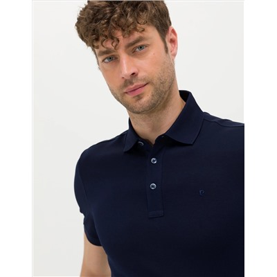 Lacivert Slim Fit Merserize Tişört