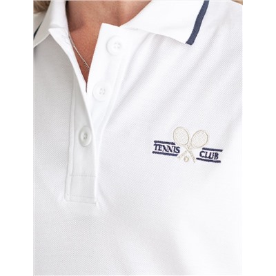 Платье-поло из фактурного трикотажа