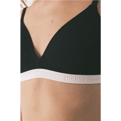 Sujetador triangular relleno negro