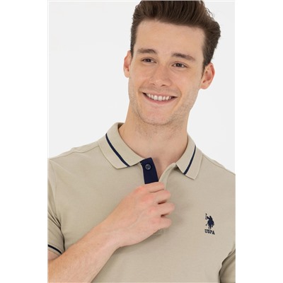 Erkek Haki Basic Polo Yaka Tişört