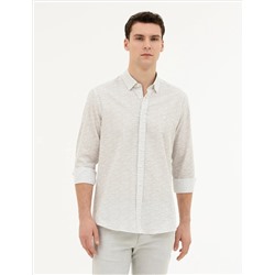 Yeşil Regular Fit Uzun Kollu Gömlek