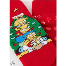 Stoppersocken mit weihnachtlichem The Simpson-Motiv für Kinder