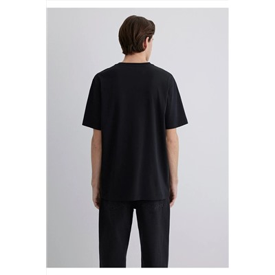Mavi Peanuts Baskılı Siyah Tişört Loose Fit / Bol Rahat Kesim 0612661-900