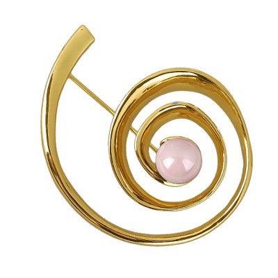 Брошь (Майорка розовая; покрытие золото), Есть комплект