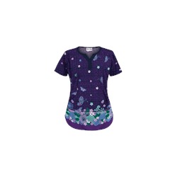 UA Butterfly Chic Grape Print Scrub Top
