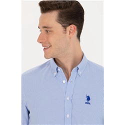 Erkek Mavi Uzun Kollu Gömlek