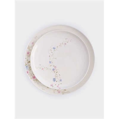 Сервиз обеденный, 6 перс, 18 пр, фарфор F, белый, Цветы, Gentle garden