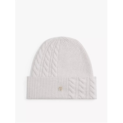 Mixed Knit Wool-Blend Beanie