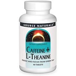 Source Naturals Кофеин и L-теанин для энергии и концентрации из зеленого чая, 60 таблеток