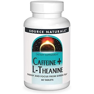 Source Naturals Кофеин и L-теанин для энергии и концентрации из зеленого чая, 60 таблеток