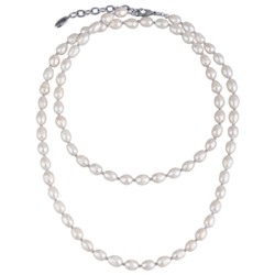 Колье (жемчуг белый 6мм; покрытие родий) 92-97см, Есть комплект