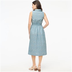 Printed collared midi dress