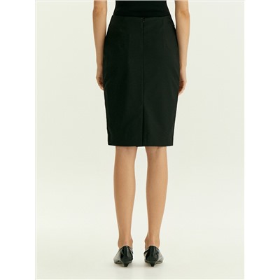 Юбка-карандаш миди из костюмной шерсти, S663/aspect