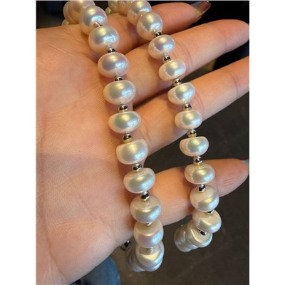 Жемчужный набор из 3-х предметов бусы+браслет+серьги