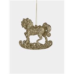 Игрушка елочная, 11 см, пластик, шампань, Лошадь, New year