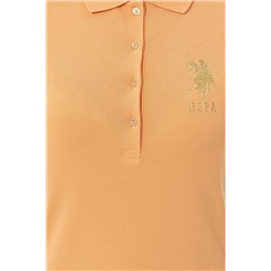 Kadın Turuncu Basic Polo Yaka Tişört