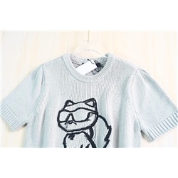 Вязанный полувер с короткими рукавами и вышивкой на груди Kar*l Lagerfel*d