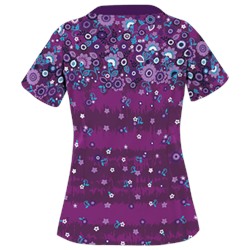 UA Artisan Flower Berry Burst Print Scrub Top