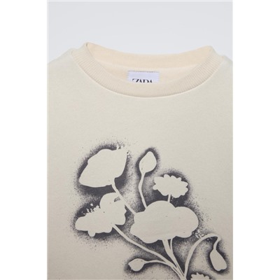 FLORAL PRINT SWEATSHIRT