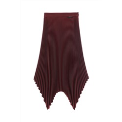Falda plisada de talle alto Burdeos