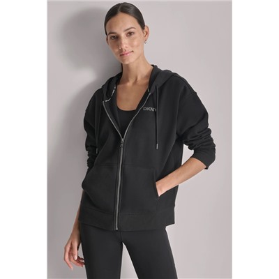 LOGO-EMBELLISHED FLEECE HOODIE