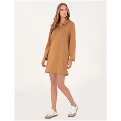 Camel Regular Fit Modal Kumaş Örme Elbise