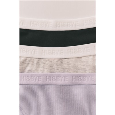 Pack 3 bragas clásicas negra, lila y gris