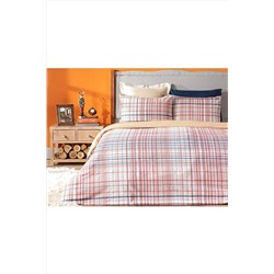 Madame Coco Bret Tek Kişilik Flanel Nevresim Takımı - Turuncu 1KNTCC0696-8682116780254