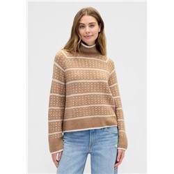 Relaxed Fair Isle Mockneck Sweater