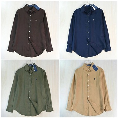 Женская льняная рубашка с длинным рукавом ( 10 цветов) РАЛЬ*Ф Л