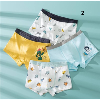 Детские трусы для мальчиков. Комплект из 4 штук. Приятные, мягкие, хлопо