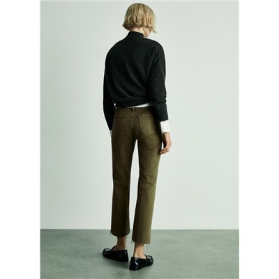 Jeans flare crop bolsillos