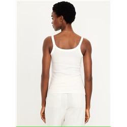 90s Ribbed Lace-Trim Tank