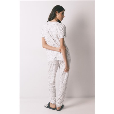 Pijama canalé soft blanco estampado Moomin