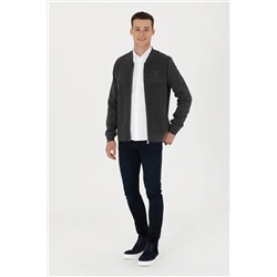 Erkek Antrasit Melanj Triko Hırka