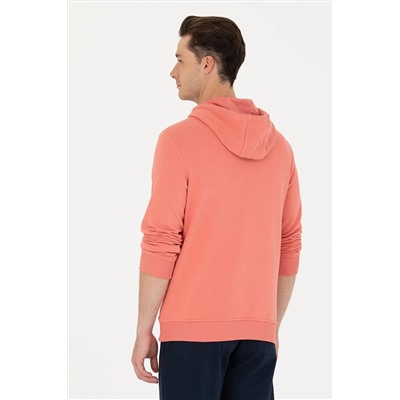 Erkek Somon Kapüşonlu Basic Sweatshirt