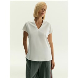 Блузка с V-образным вырезом, B2781/snowdrop