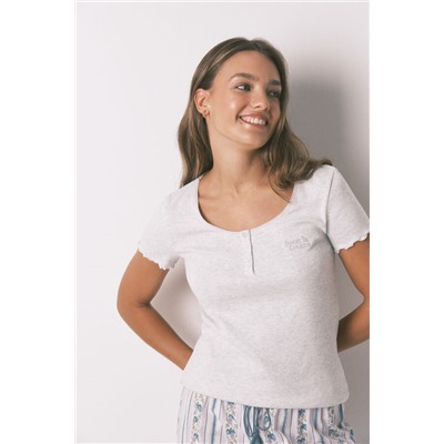 Camiseta manga corta algodón gris