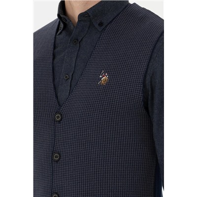 Erkek Lacivert Triko Hırka