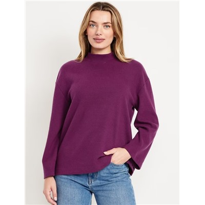 Cozy Mock-Neck Tunic Sweater