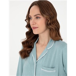 Su Yeşili Gömlek Pijama Takımı