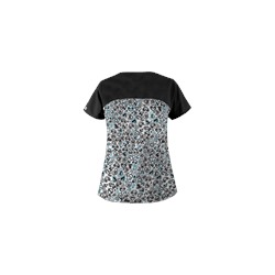 UA Change Of Heart Black Print Scrub Top