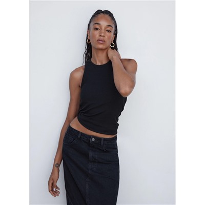 Top halter espalda escotada