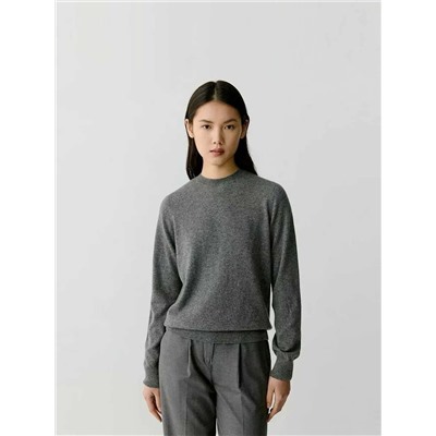 Женский кашемировый пуловер с круглым вырезом АЙСИК*Л