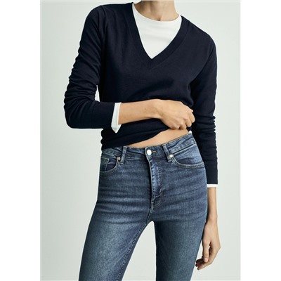 Jeans skinny tiro alto