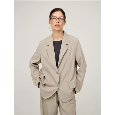 Бежевый жакет с содержанием льна