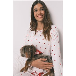 Bandana perro roja corazones