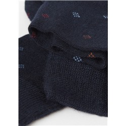 Kurze Herrensocken mit Cashmere und Allover-Rautenmuster