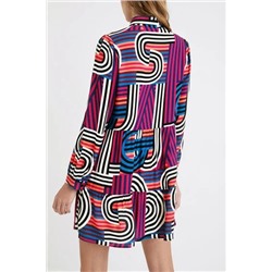 Vestido corto camisero geometrías